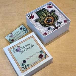 4 HAMSA MARBLE COASTERS